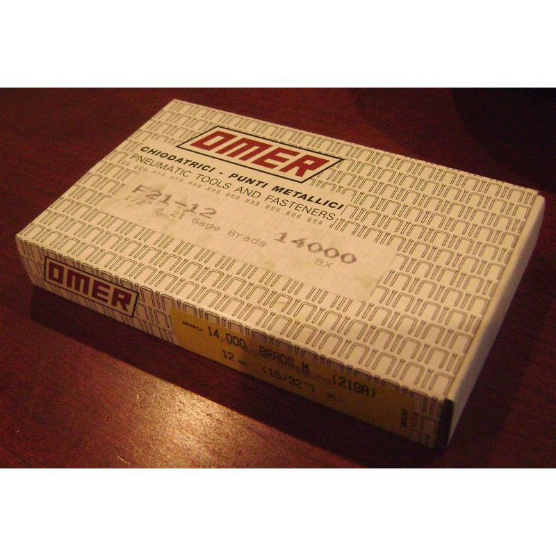 OMER 1/2" Galvanized BRADS --- 21 Gauge GA --- New