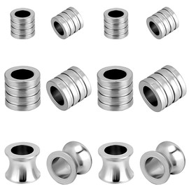 Beebeecraft 36Pcs 3 Styles Metal Tube Spacer Beads 304 Stainless Steel Large Hole Column Spacer Beads for Jewelry Making Loose Charm Beads Bracelets Necklace Earring Diy Crafts (Hole: 4/6mm)