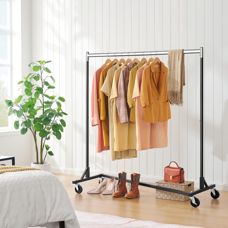 Hoctieon Z Rack, Rolling Clothes Racks with Z-Base, Heavy Duty