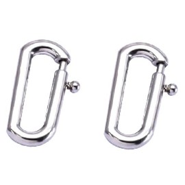 2pcs Silver-Plated Oval Clasp Carabiner Necklace Clasps, Spring Gate Rings Oval Necklace Enhancer Shortener Clasp for Necklace Bracelet Keychain Jewelry Making (13.7 * 6mm)