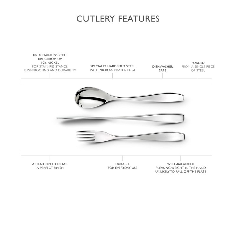 Robert Welch Vista Bright Cutlery Coffee/Espresso Spoon, Set of 8.