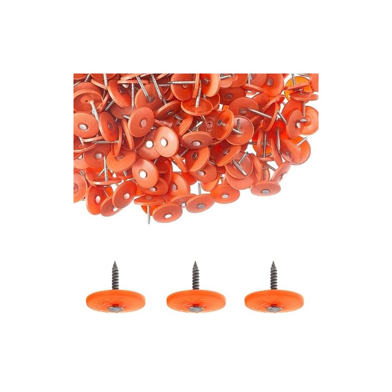 500 Pack - Round Plastic Cap Nail 1 Inch Roofing