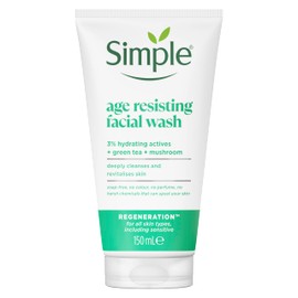 Simple Simple Regeneration Age Resisting Facial Wash with green tea and prebiotic cleanser for revived and revitalised skin 150 ml