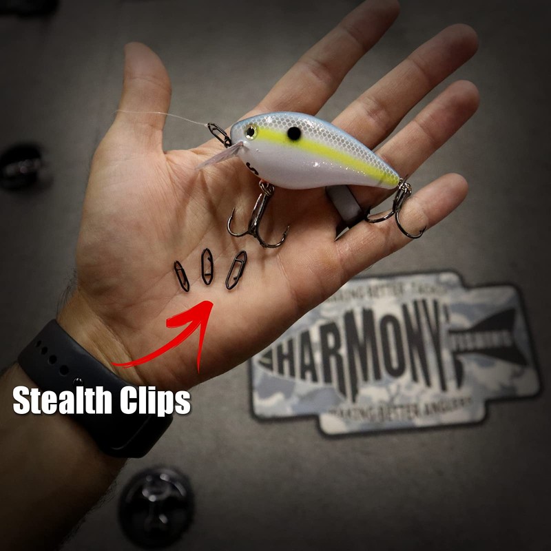 Harmony Fishing Stealth Clips (25 Pack) [Black Stainless] (18mm (50#