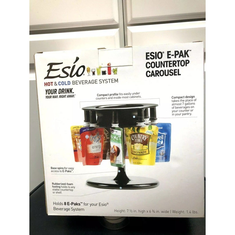 Esio Beverage System RB101 E-Pak Countertop Carousel Black Beverage Holder