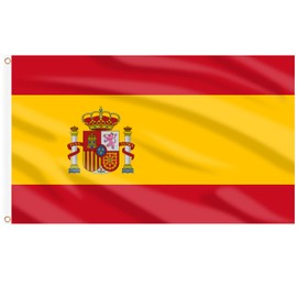 AhfuLife Spain Flag Spanish Flag 3x5 Ft, Large Spain National Flags - Double Side with Brass Eyelets for Spanish Party Decorations, Bar Garden Street Decoration Indoor Outdoor
