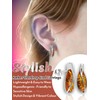 Small Teardrop Cut Baltic Cognac Orange Amber Sterling Silver Drop