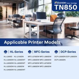 TN850 Toner Cartridges 2BK High Yield Compatible for Brother HL-L6200DW