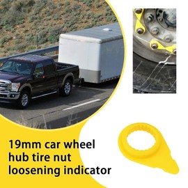 The Lord of the Tools Pack of 20 19 mm Yellow Wheel Nut Indicators Wheel Bolt Test Point Indicator Pointer Compatible with Ifor Williams from 1996 for Trucks Cars Caravans Trailers