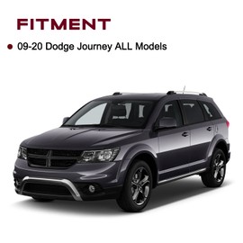 JSBOYAT Headlight Assembly Replacement for 2009-2020 Dodge Journey Replacement OE Headlamp Driver and Passenger Side Black Housing Clear Reflector (Bulbs Included)