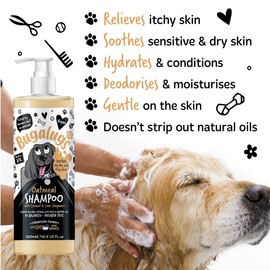 BUGALUGS Oatmeal & Aloe Vera Dog Shampoo Dog Grooming Shampoo Products for Smelly Dogs with Fragrance, Oatmeal Puppy Shampoo, Professional Vegan pet Shampoo & Conditioner