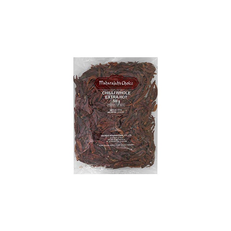 Maharajah's Choice Spicy Whole Red Chilli, 500 g