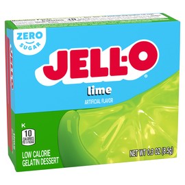 Jell-O Sugar-Free Gelatin Dessert, Lime, 0.30-Ounce Boxes (Pack of 24)