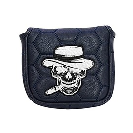 PINMEI Golf Club Covers Golf Putter Cover Mallet Magnetic Closure Pirate Skull Digital Printing Spider Mallet Heel Shafted Golf Accessories for Men Women Golfer 6''(L)×5''(W)×1''(H)