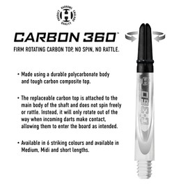 Harrows Carbon 360 Clear Shafts, Increased Aerodynamic Flow, Dart Shafts, 3 Shafts per Pack, 3 Packs Included (9 Shafts in Total) … (Medium)