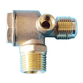 Anawakia Air Compressor Check Valve 3-Port Brass Male Thread Air Compressor Unidirectional Check Valve Central Pneumatic Brass Connection Pipe Fittings (Female 1/2" x 1/2" x 1/8")