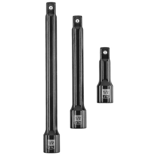 Unbranded 3-Piece 1/2-inch Drive Impact Extension Bar Set