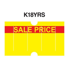 Red Reverse Print on Yellow "Sale" Labels to fit Avery Dennison®/ Sato® M1 "Mighty One" Price Guns 16 Pack (Free Ink roll Included)