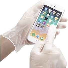 JB London 100 (1 Box) Clear Vinyl (Latex & Powder Free) Gloves Disposable Safety Food Catering Cleaning etc (Small)