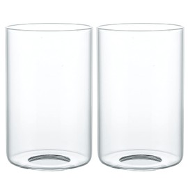Skelang Clear Lip-less Glass Lamp Shade, Cylindrical Light Cover with Fitter Opening, Replacement for Chandelier, Bathroom Vanity Light, Pendant, Pack of 2