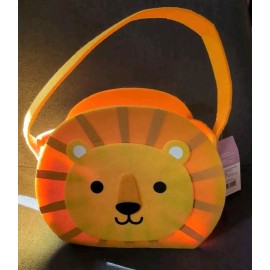 Spritz Felt Easter Basket Gold Lion With Handle By Spritz NEW 7.5” X 10.75”