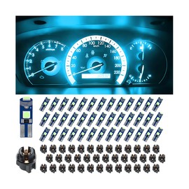 KHGUZ 40PCS Car Dashboard T5 LED Lights, Super Bright Auto Instrument Panel 3030-3SMD Bulb Replacement, Vehicle Gauge Cluster Indicator Accessories, Universal for RV, SUV, Truck (Ice Blue)