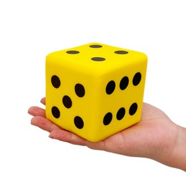 funnysquee 3.1 Inches Foam Dice Toy: A Fun-Filled, Kawaii Dices Educational Toy for Kid Board Game and Learning Sessions (Fortunate Yellow)