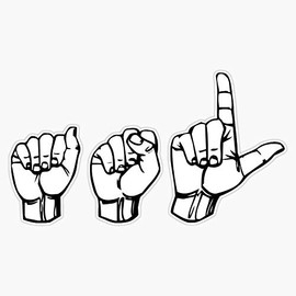 ASL Fingerspelling Sticker Decal Vinyl Bumper Stickers Waterproof 5"