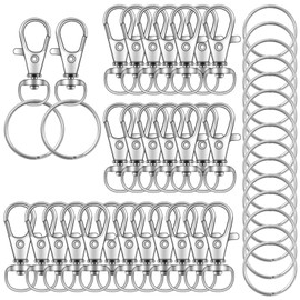 100PCS Swivel Lobster Clasps, Key Ring Silver 31mm