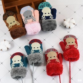 Kids' Christmas Fawn Mittens - Warm Winter Gloves (Free Size) Mei Hong 4ea