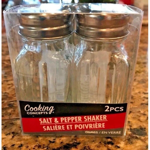 Greenbrier Diner Style Retro Classi Clear Glass Salt & Pepper