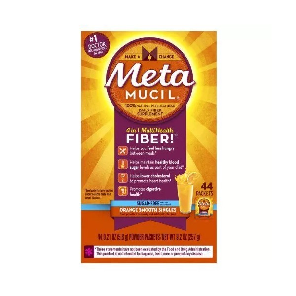 Metamucil 4 in 1 Fiber Powder Packets Sugar Free Orange