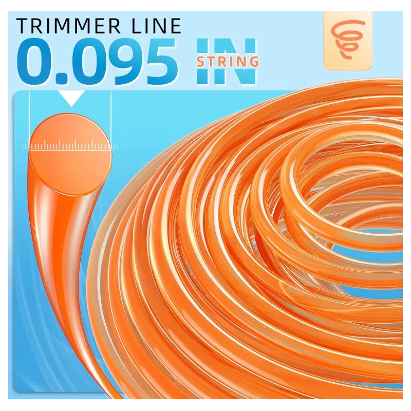 Eventronic String Trimmer Line, Weed Eater String Orange Premium Nylon,
