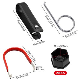 Pack of 20 Wheel Bolt Covers, Wheel Bolt Caps, Cover Caps for Wheel Bolts, Black Wheel Nut Caps, 17 mm Wheel Bolt Caps for Cars, Nut Covers with 1 Clip 2 Removal Tool