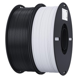 Creality 3D Printer Filament, 1.75mm Bundle 2kg PLA Printer Filament, Dimensional Accuracy +/- 0.02mm, No-Tangling Strong Bonding & Overhang Performance, Fit Most FDM Printer (Black & White 2-Pack)