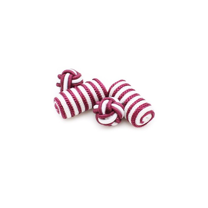 ガムカフス バーガンディー ストライプ（ゴムカフス カフスボタン）nsgum002-22