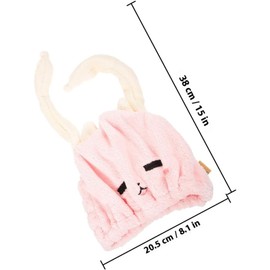 VILLCASE Toalla para Cabello para 2piezas de Microfibra Rosa, Súper Absorbente y Versátil para Secado Rápido, Diseño y Resistente Adecuado para Uso Diario
