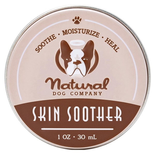 Natural Dog Company Skin Soother, 1 oz. Tin, Allergy and Itch Relief for Dogs, Dog Moisturizer for Dry Skin, Dog Lotion, Ultimate Healing Balm, Dog Rash Cream