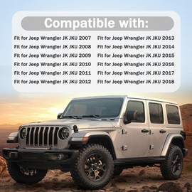 Shtuomoland 2 Pcs Black Rear Window Hinge Cover Liftgate Glass Hinge Trim Fits for Jeep Wrangler JK JKU 2007 2008 2009 2010 2011 2012 2013 2014 2015 2016 2017 2018 Replaces 68140033AA