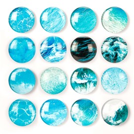 16 Pcs Fridge Magnets Ocean Style Decorative Magnets Cute Glass Refrigerator Magnets Strong Magnets for Refrigerator, Classroom, Office, Kitchen, School