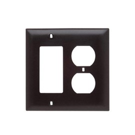 Legrand - Pass & Seymour TP826 Pass & Seymour Tp826-La ALM 1Dup/1Decora Wall Plate, 2-Gang, Brown