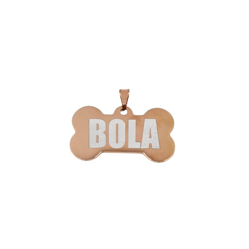 Placa de Identificación para Perros, Acero Inoxidable, (, Oro Rosado)