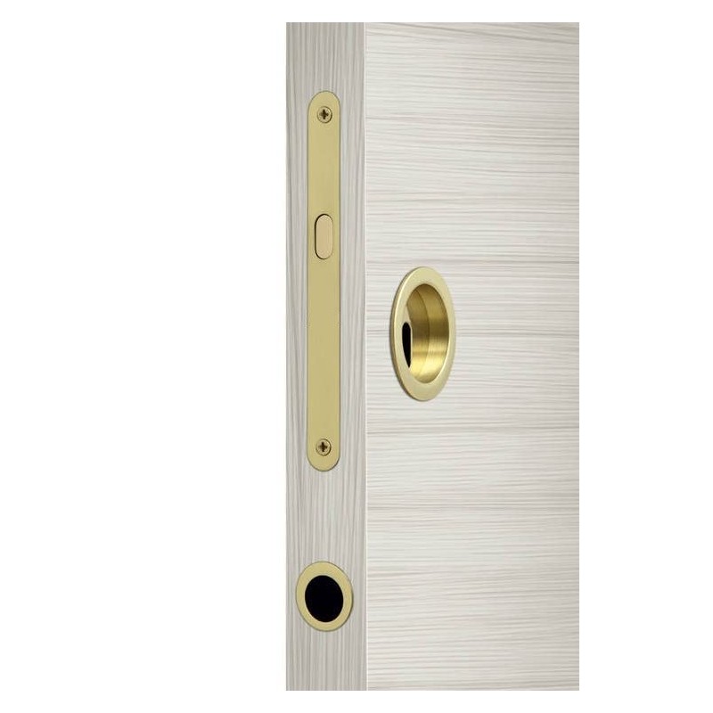 bricoleva.it Sliding Door Lock Set Round Rosette with Key Handle