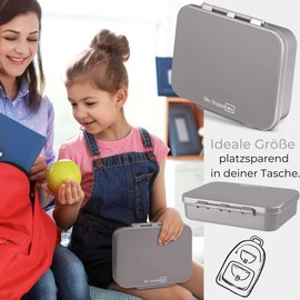 Anton & Sophie My Vesperbox Bia – 100% Leak-Proof – Customisable – 4 Fixed Compartments – Climate Neutral (Grey (without Name))