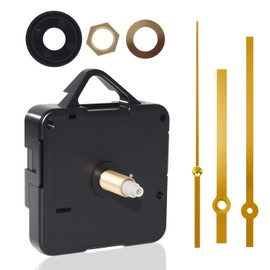 Silent Quartz Clock Movement Kit Long Shaft for 12-14mm Dial, Gold