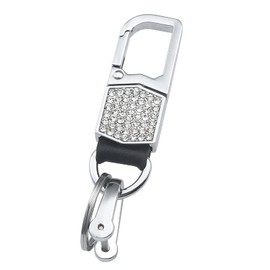 LCXWZNDY Key Chain Ring Clip Zircon Crystal shiny key hanger, Car keychain for men and women (Black)