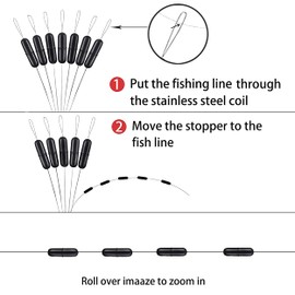 YOTO Bobber Stops for Fishing, 300pcs 6 in 1 Float Sinker Stops, Black Oval Cylinders Rubber Slip Bobber Stoppers for Fishing Line Outdoor Fishing Accessories,Size L M S XS Available,S