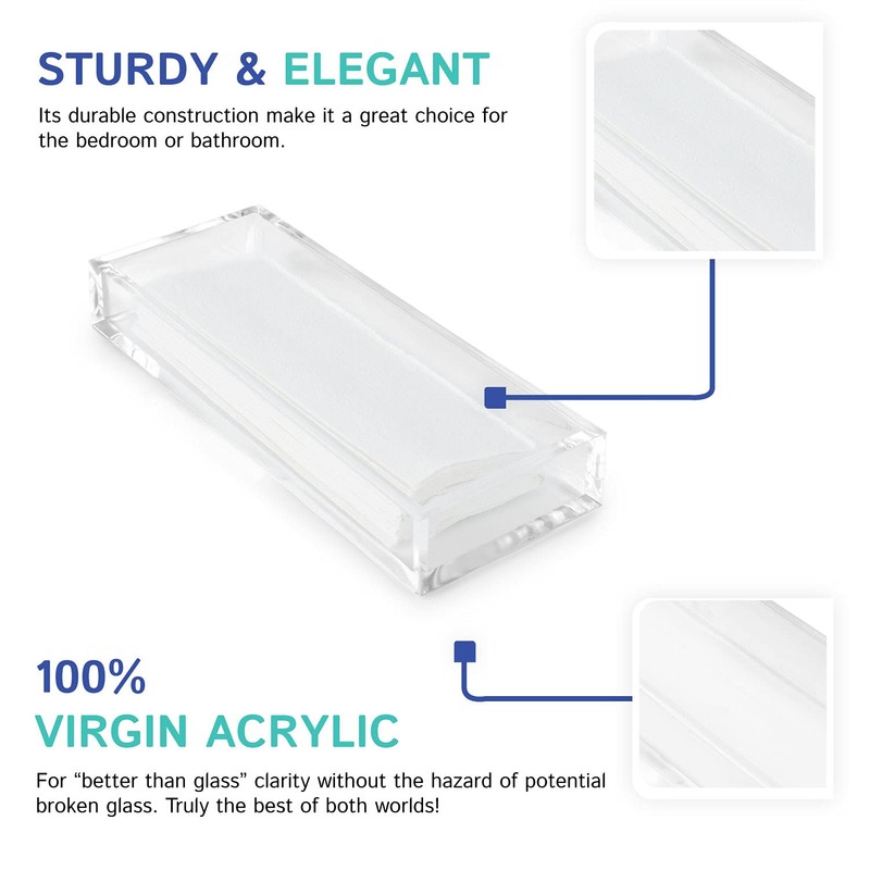 Huang Acrylic Clear Hand Towel Tray 11"x4" (10.5"x3.5" Internal) |