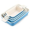 MALACASA Porcelain Baking Dish Set of 4 Bakeware Set Rectangular/Ov