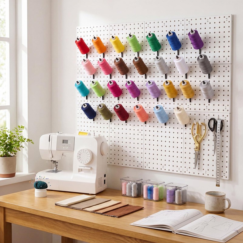 Xuhal 24 Pack Pegboard Spool Hooks for 1/4" Pegboard Organizer